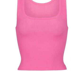 Skims sugar pink cotton rib tank
